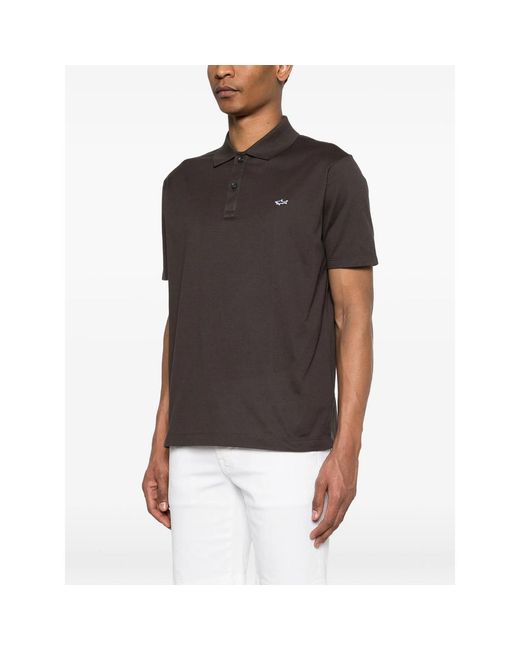 Paul & Shark Brown Logo-Detail Polo Shirt for men
