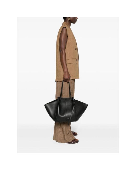 Yuzefi Black Mochi Pebbled Shoulder Bag
