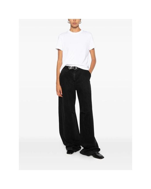 Calvin Klein White Logo-Embroidered T-Shirt