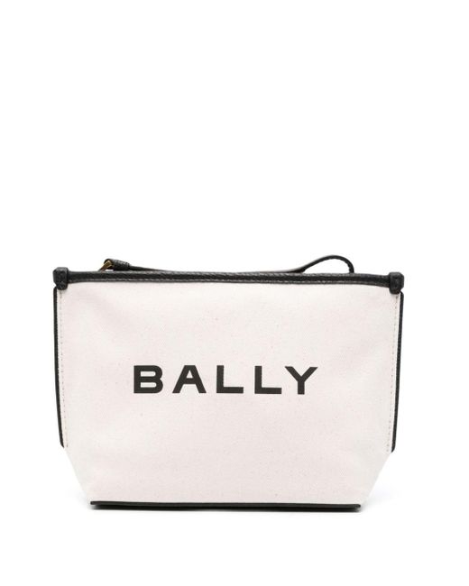 Bally Natural Logo-Print Clutch Bag