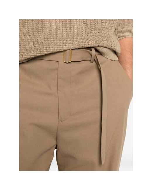 BRIGLIA Natural Belted Trousers for men