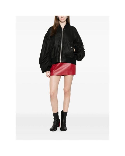 Rick Owens Leather Outerwears Black