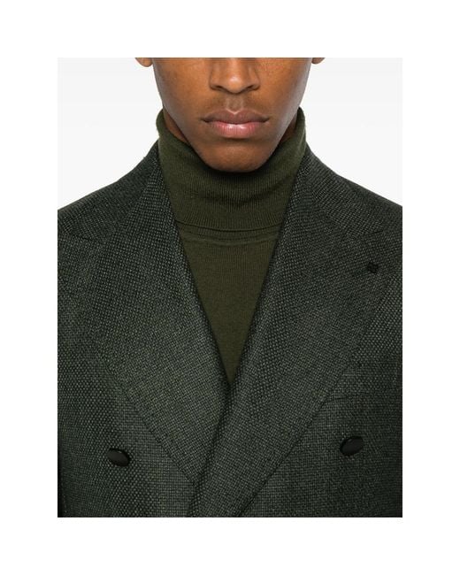 Tagliatore Green Double-Breasted Blazer for men