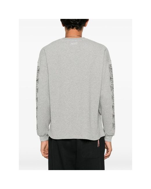 Vetements Gray Logo-Print Waffle-Knit T-Shirt for men