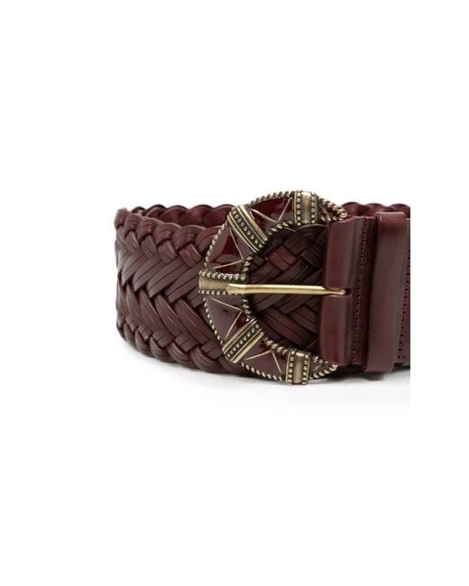 Ba&sh Brown Braided Buckle Belt