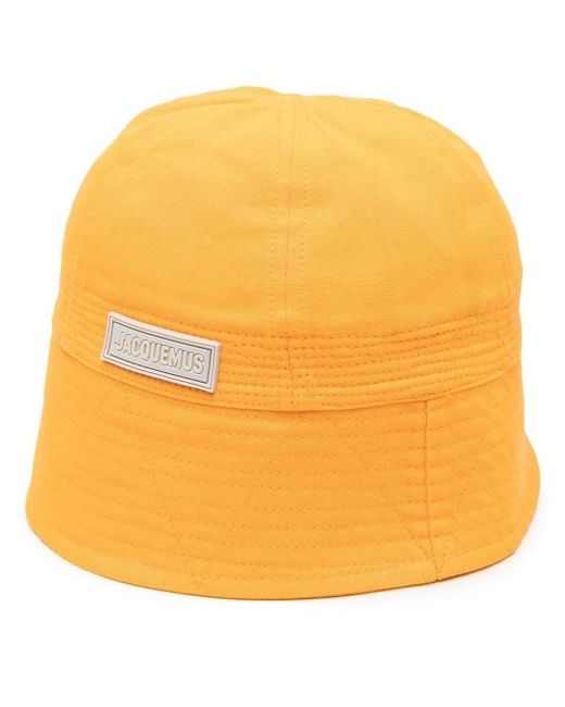 Jacquemus Cotton Le Bob Logo Patch Bucket Hat in Orange for Men - Save ...