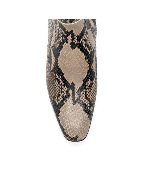 Khaite Brown Snake-Effect Ankle Boots