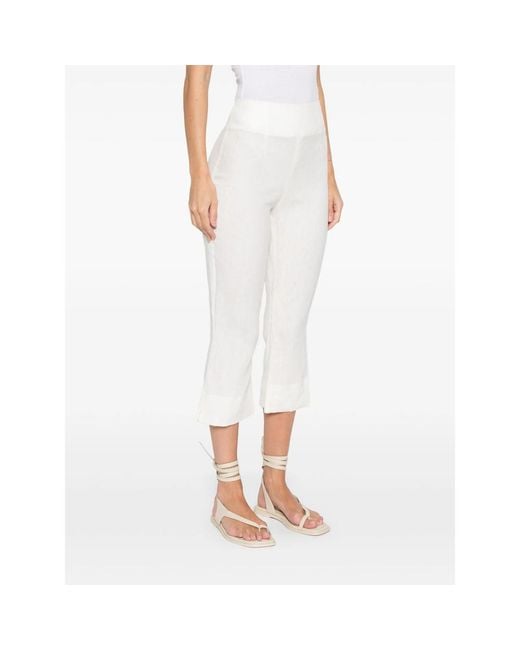 Faithfull The Brand White Cropped High-Rise Trousers