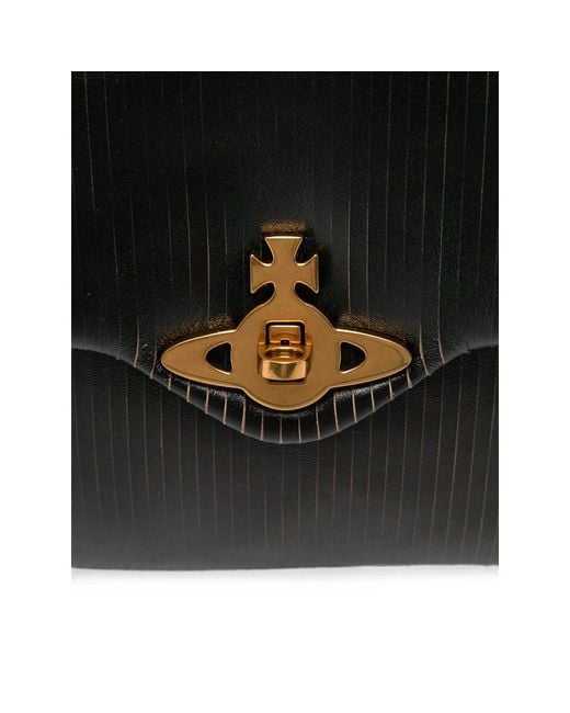 Vivienne Westwood Black Orb-Plaque Shoulder Bag