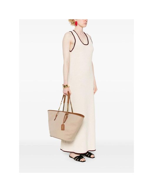 Saint Laurent Natural Neutrals Tote Bags