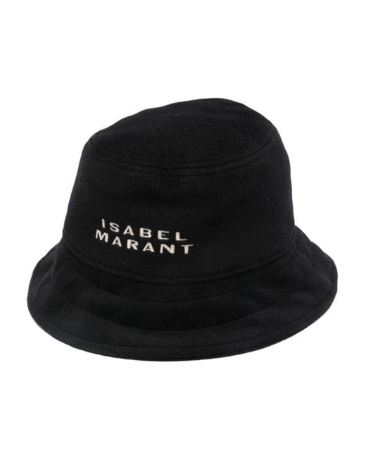 Isabel Marant Black Giorgia Logo-Embroidered Bucket Hat