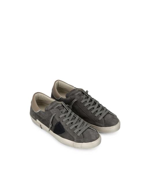 Philippe Model Gray Prsx Low-Top Sneakers for men