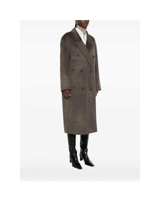 The Dynamis Studio Brown Double-Breasted Peak-Lapel Coat