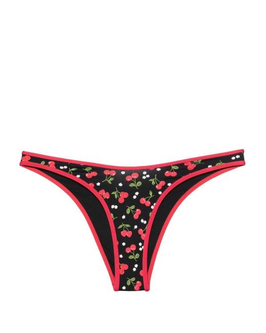 Frankie's Bikinis Red Dove Cherry-Print Bikini Bottom
