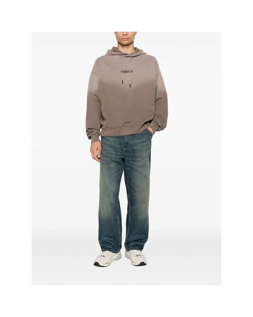 Axel Arigato Brown Logo-Embroidered Drawstring Hoodie for men