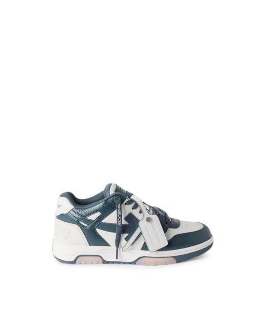 Off-White c/o Virgil Abloh Blue Leather Lace-Up Sneakers for men