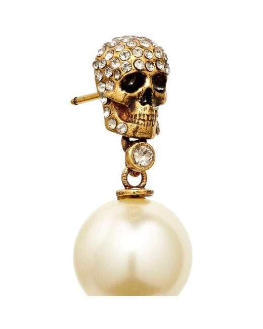 McQueen Metallic Skull Earrings