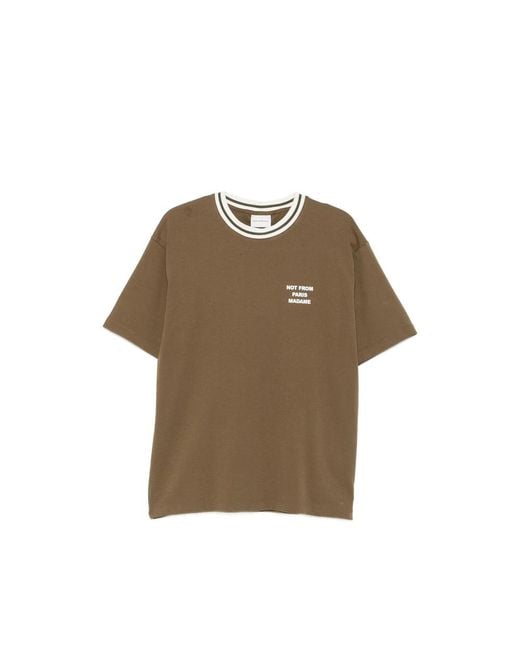 Drole de Monsieur Brown Cotton T-Shirt for men
