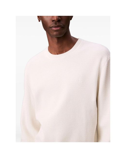 Calvin Klein White Textured Finish Sweater for men