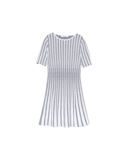 Antonino Valenti Blue Mimosa Short-Sleeve Mini Dress