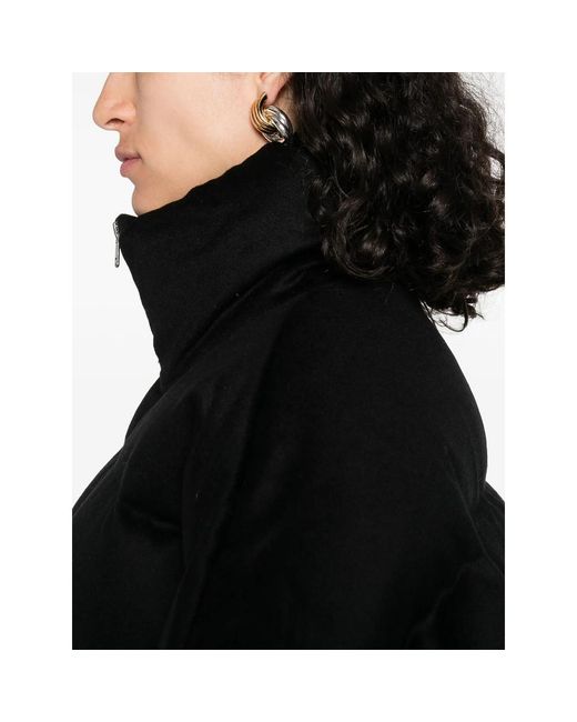 Soft Goat Black High-Neck Puffer Jacket