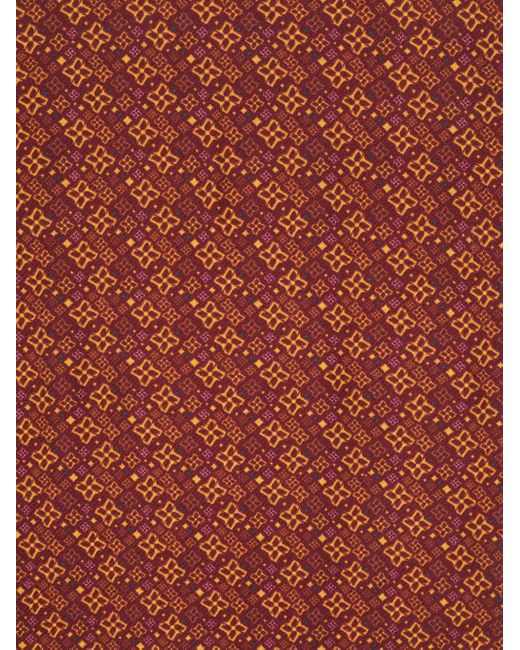 Tagliatore Brown Geometric-Print Wool-Blend Scarf for men