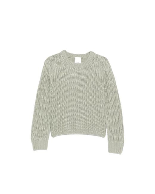 Allude Green Ribbed-Knit Crew-Neck Sweater