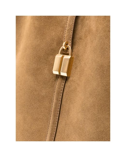 DeMellier London Brown Small Siena Lock-Detail Bucket Bag