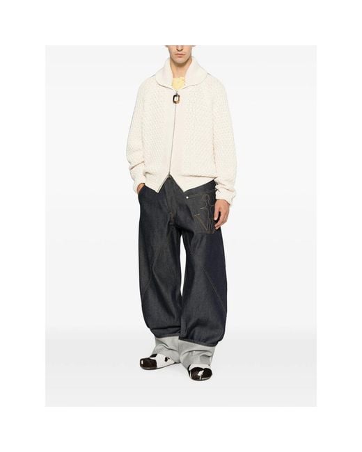 J.W. Anderson Gray Button-Fastening Wide-Leg Jeans for men