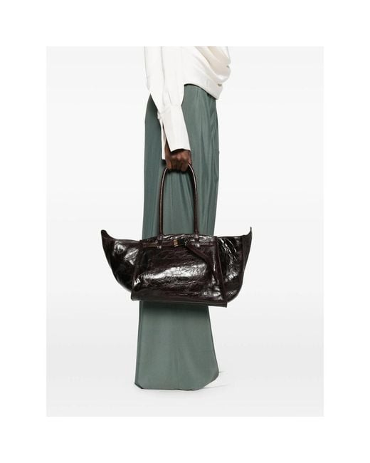 Benedetta Bruzziches Black Large Mame Leather Tote Bag