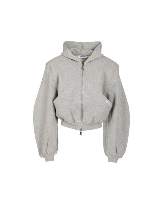 The Attico Gray Sweatshirt Embroidered Logo