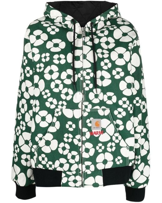 Marni Green X Carhartt Wip Floral-print Bomber Jacket