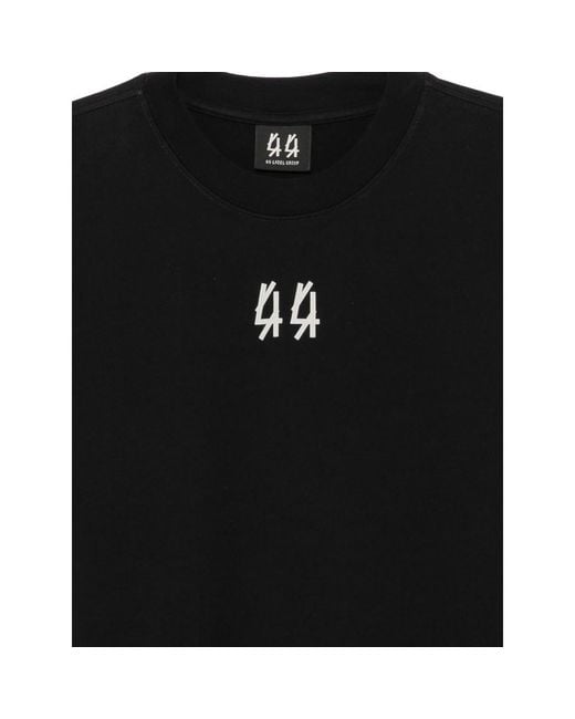 44 Label Group Black Logo-Print Short-Sleeve T-Shirt for men