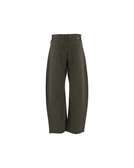 Mother Green Half Pipe Flood Barrel-Leg Jeans