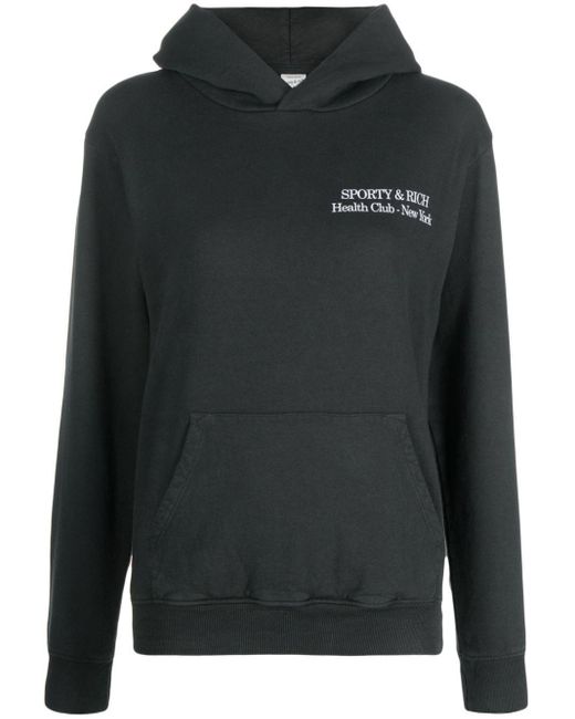 Sporty & Rich Black New Drink More Water Cotton Hoodie