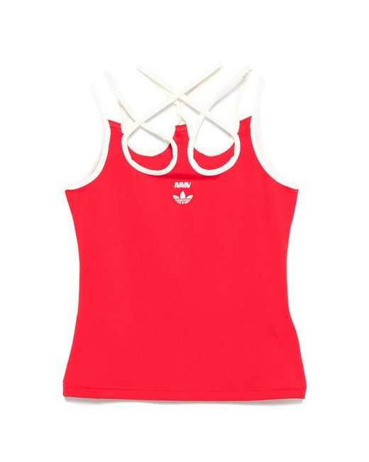 avavav adidas コラボ　クロストップ　赤　キャミソール Adidas X Avavav Women's Red X Avavav Strappy Tank Top