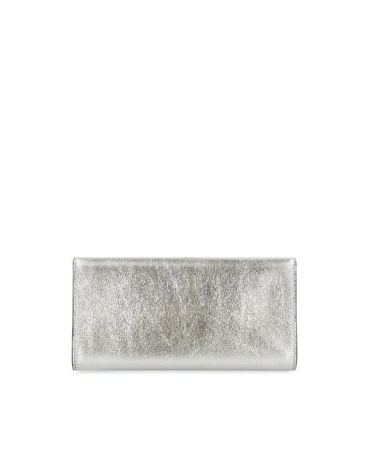 Jimmy Choo White Emmie Leather Clutch Bag