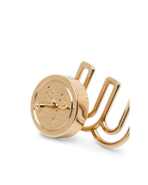 Miu Miu Metallic Logo-Plaque Earrings