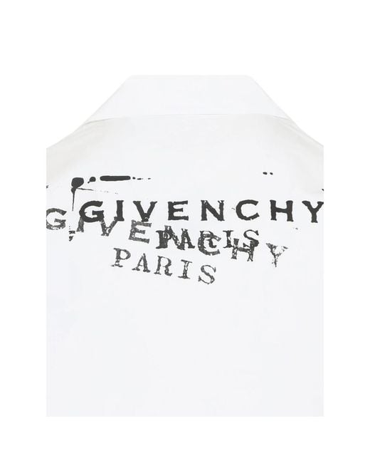 Givenchy White Cotton Short-Sleeved Shirt for men