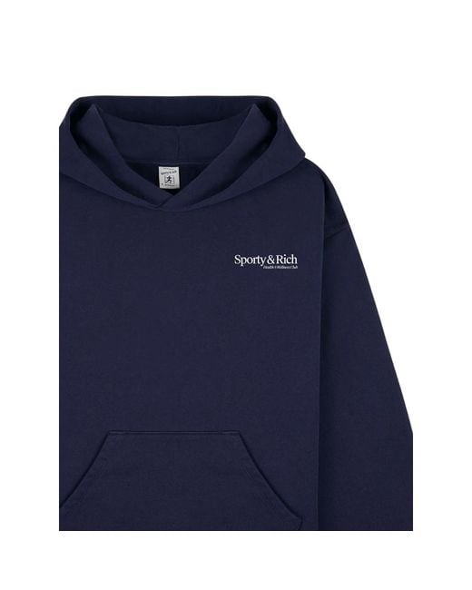 Sporty & Rich Blue Logo-Detail Hoodie for men