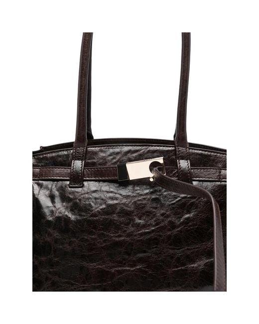 Benedetta Bruzziches Black Large Mame Leather Tote Bag