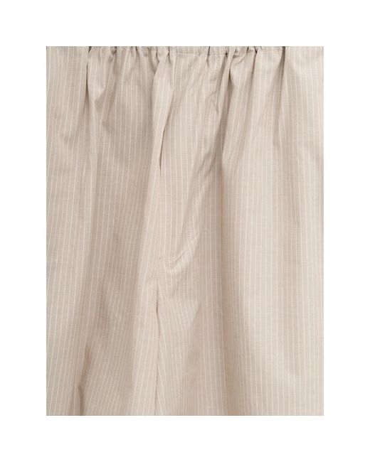 Baserange Natural Claude Striped Elasticated Shorts