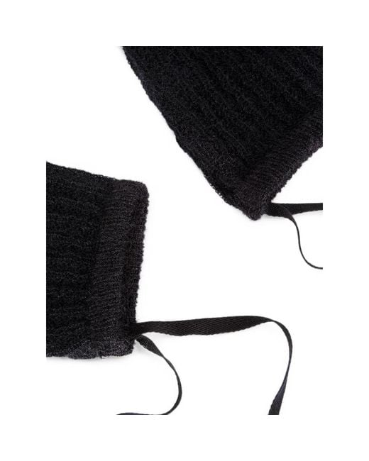 Ann Demeulemeester Black Mea Rib-Knit Gauntlets