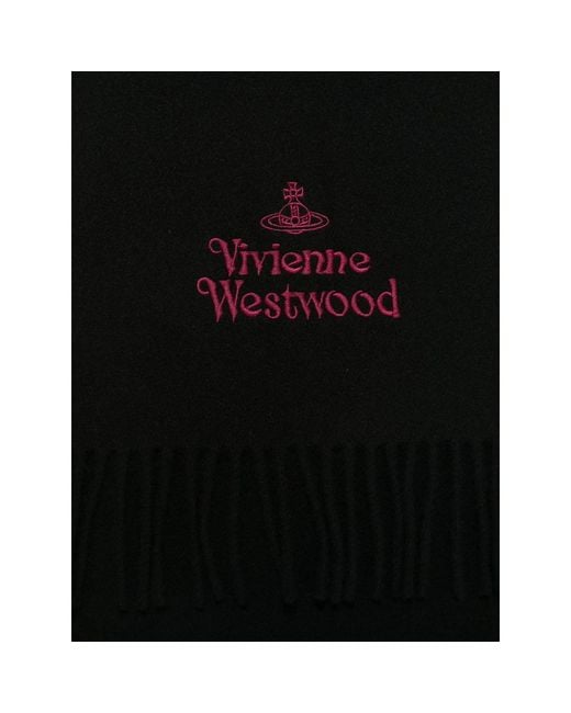Vivienne Westwood Black Orb Logo-Embroidered Scarf