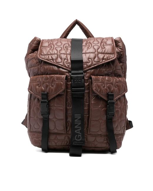 Ganni Brown Backpacks