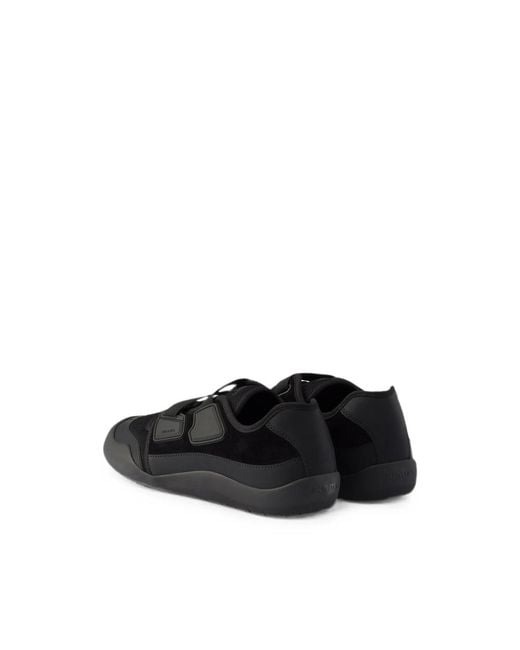 Prada Black Speedrock Leather And Mesh Fabric Sneakers for men