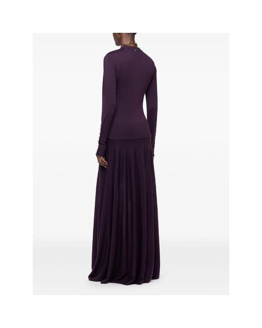 Rabanne Purple Knit Maxi Skirt