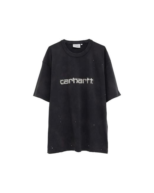 Carhartt Black Logo-Print Paint-Splatter T-Shirt for men