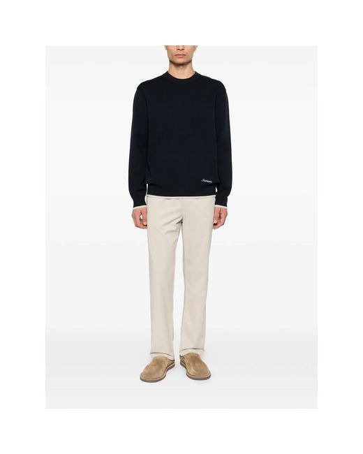 Samsøe & Samsøe Blue Crew Neck Sweater Sarico Salut for men