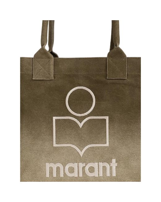 Isabel Marant Metallic Yenky Logo-Embroidered Tote Bag